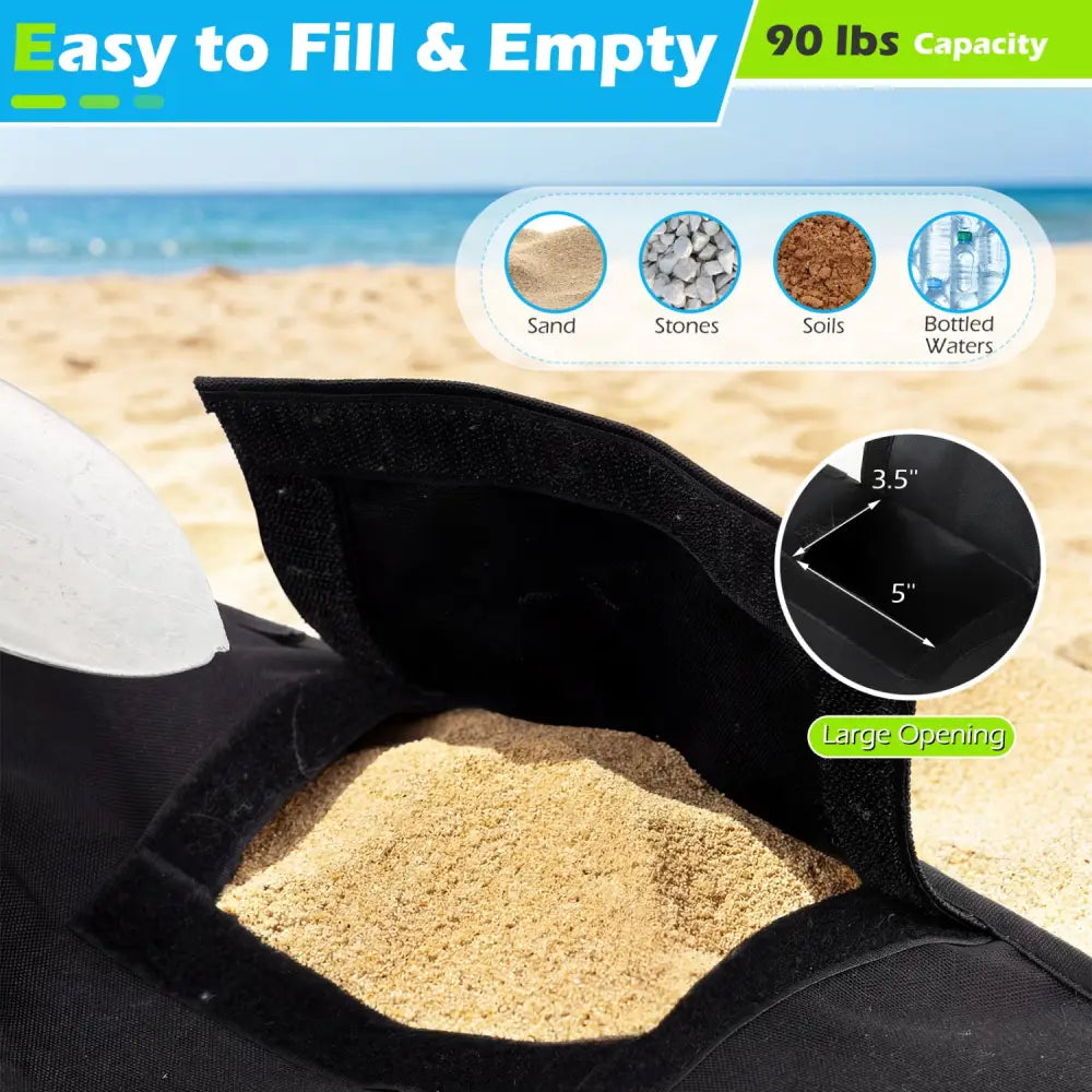18.5’’ Square Umbrella Base Weight with Weatherproof Fabric-Black - Black - Outdoor Umbrella Bases