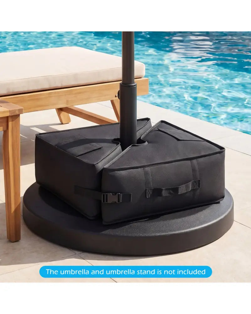 18.5’’ Square Umbrella Base Weight with Weatherproof Fabric-Black - Black - Outdoor Umbrella Bases