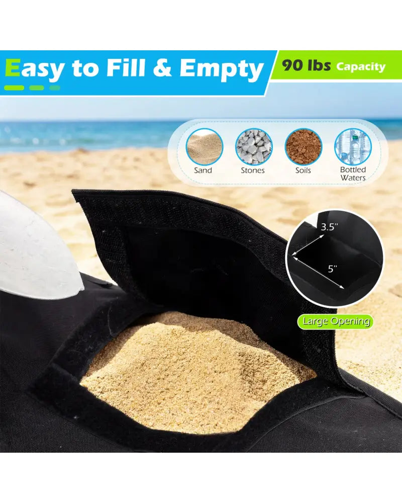18.5’’ Square Umbrella Base Weight with Weatherproof Fabric-Black - Black - Outdoor Umbrella Bases