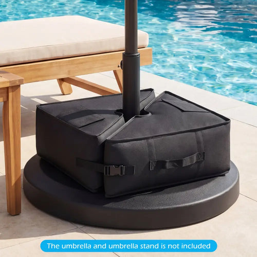 18.5’’ Square Umbrella Base Weight with Weatherproof Fabric-Black - Black - Outdoor Umbrella Bases