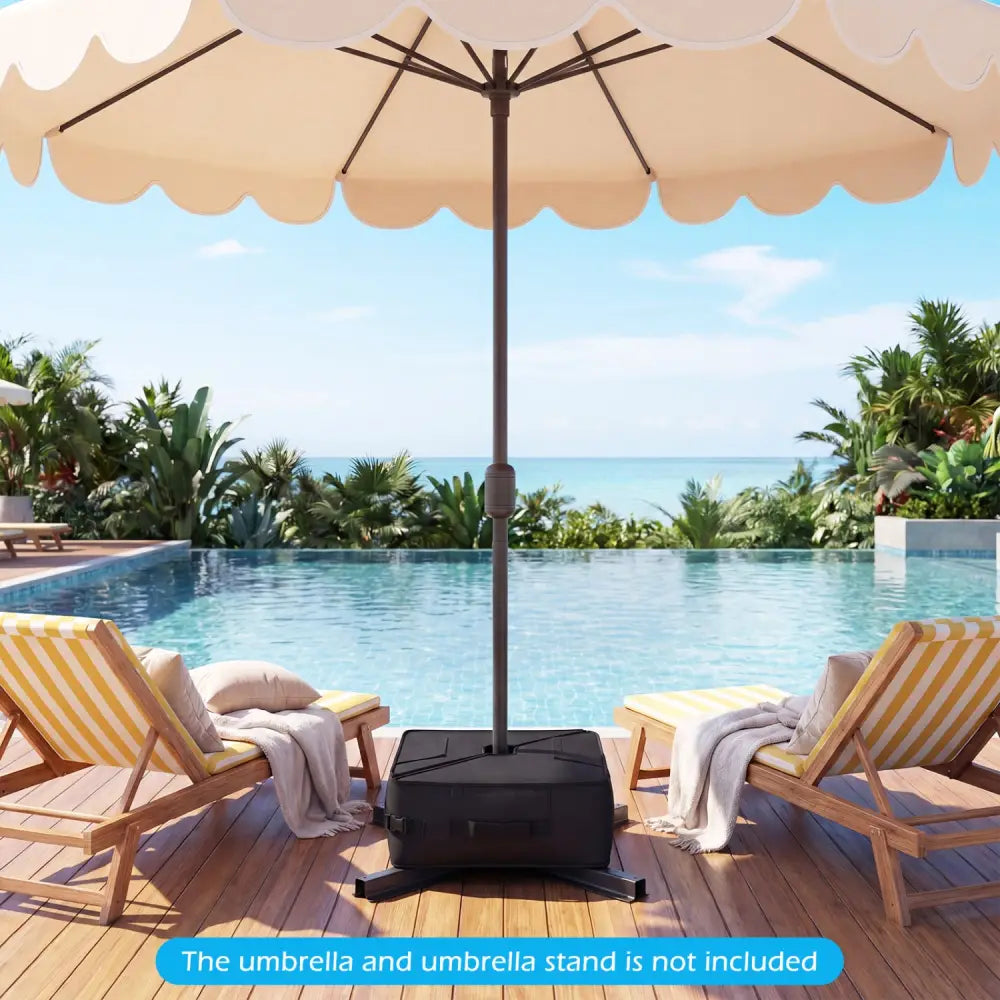 18.5’’ Square Umbrella Base Weight with Weatherproof Fabric-Black - Black - Outdoor Umbrella Bases