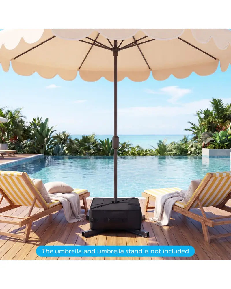 18.5’’ Square Umbrella Base Weight with Weatherproof Fabric-Black - Black - Outdoor Umbrella Bases