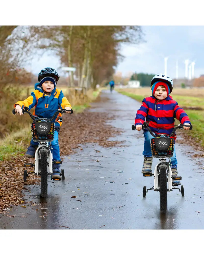 18 Feet Kids Bike with Removable Training Wheels-Black & White - Black & White - Kids Bike