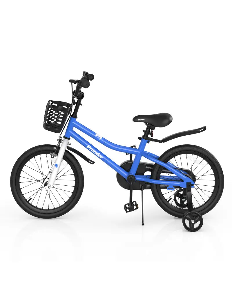 18 Feet Kids Bike with Removable Training Wheels-Blue - Blue - Kids Bike