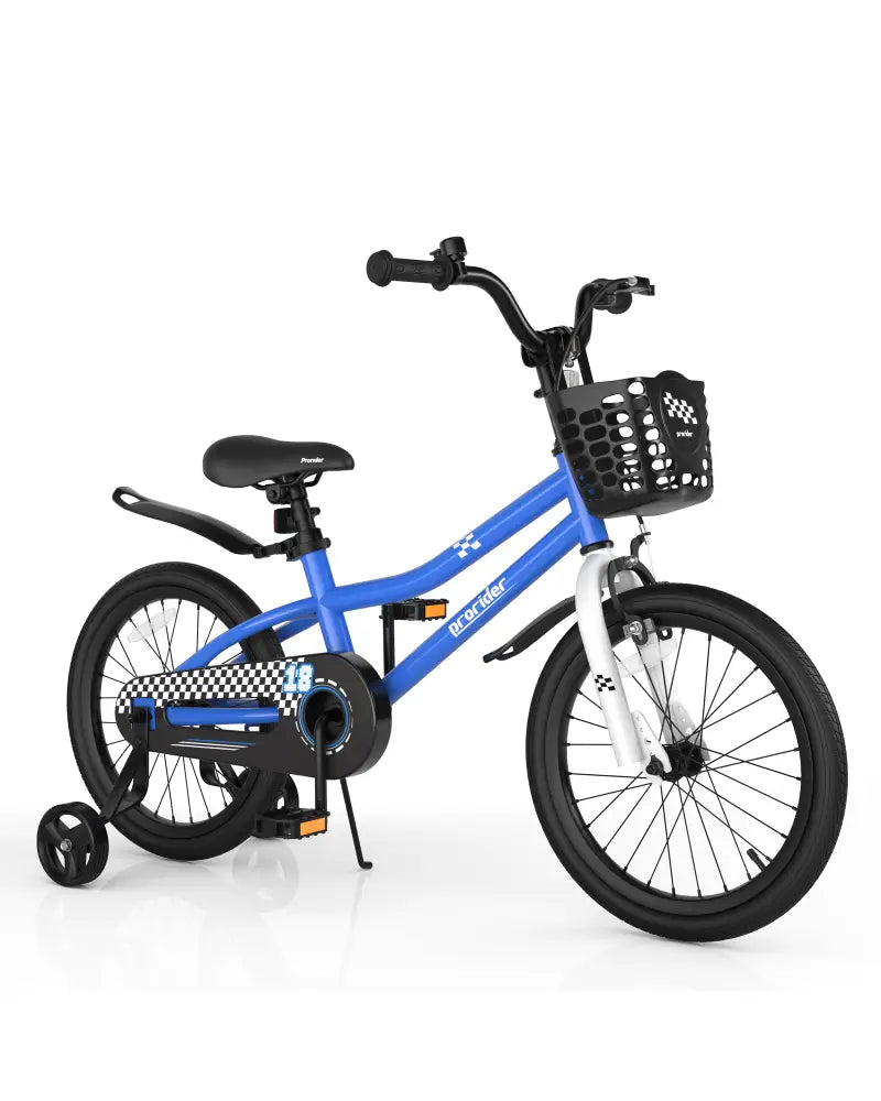 18 Feet Kids Bike with Removable Training Wheels-Navy - Navy - Kids Bike