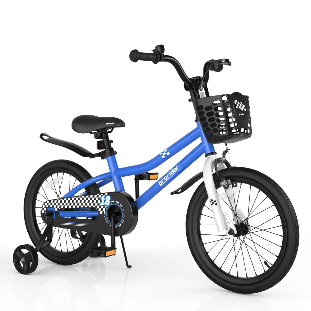 18 Feet Kids Bike with Removable Training Wheels-Navy - Navy - Kids Bike