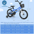 18 Feet Kids Bike with Removable Training Wheels - Navy - Oasis Home Essentials
