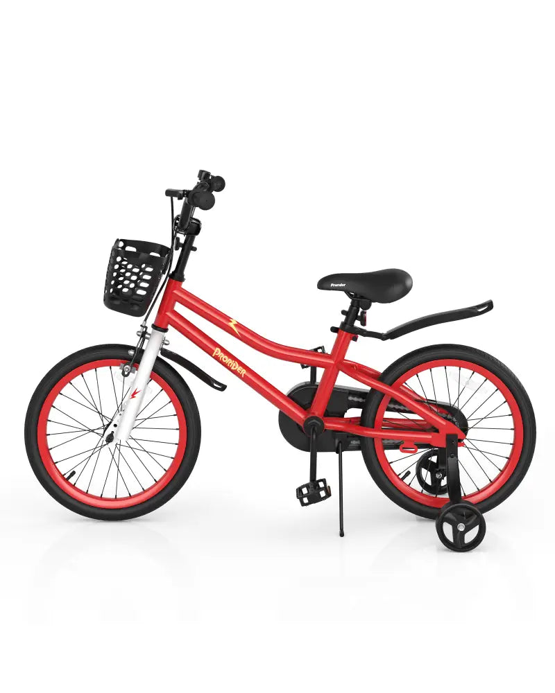 18 Feet Kids Bike with Removable Training Wheels-Red - Red - Kids Bike