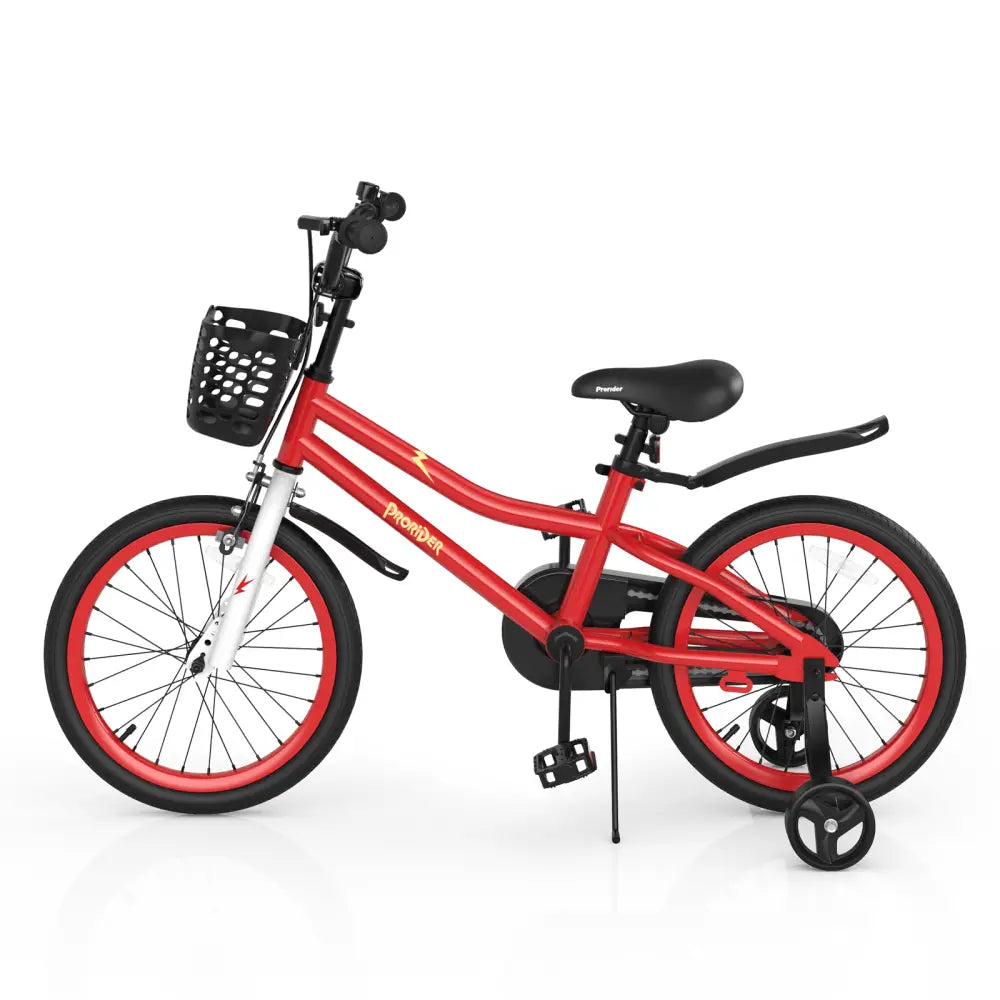 18 Feet Kids Bike with Removable Training Wheels - Red - Oasis Home Essentials