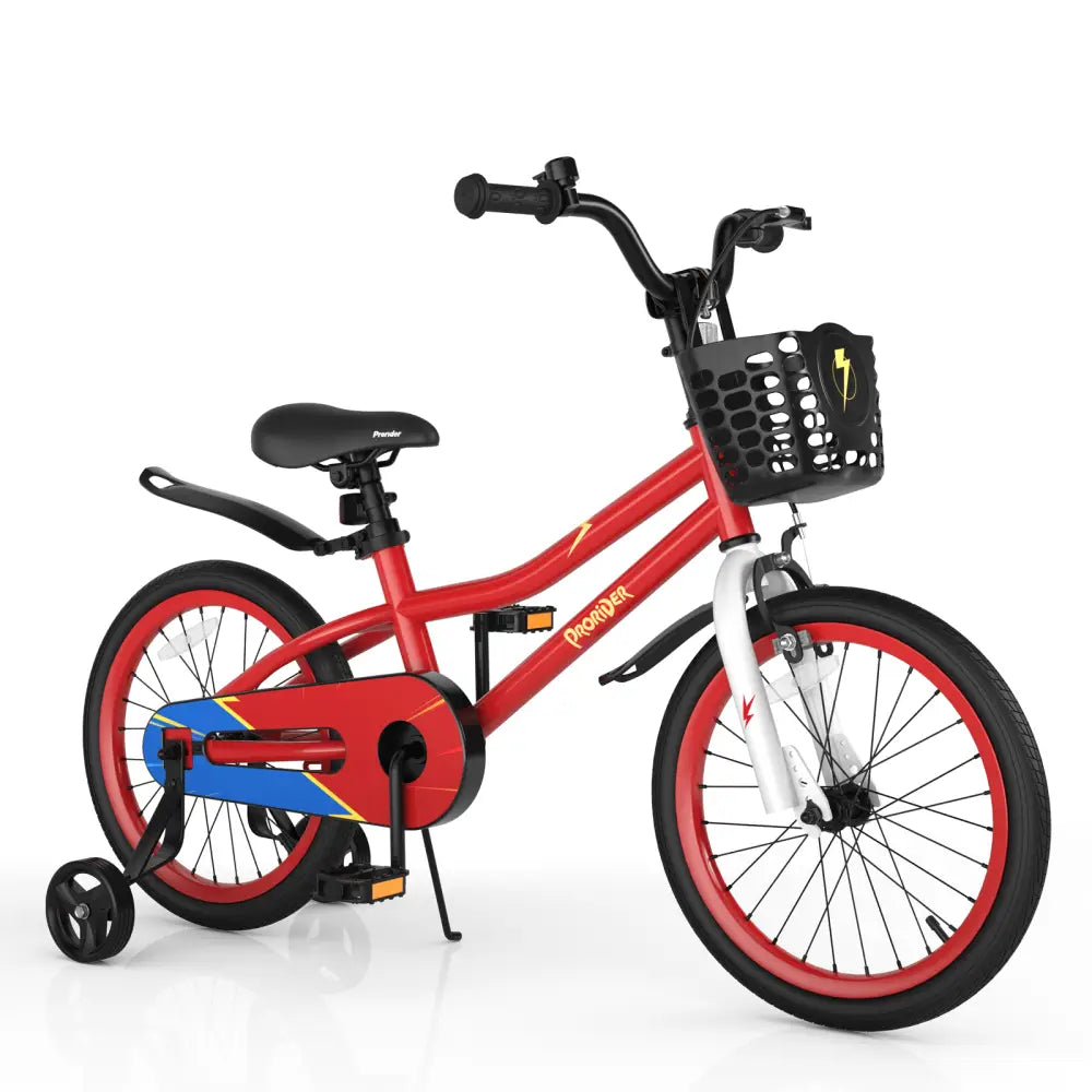 18 Feet Kids Bike with Removable Training Wheels - Red - Oasis Home Essentials