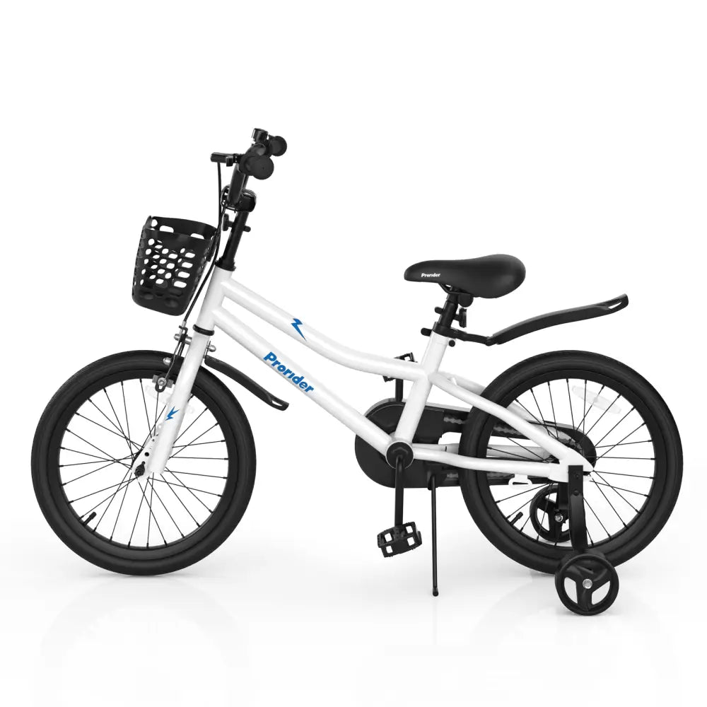 18 Feet Kids Bike with Removable Training Wheels - White - Oasis Home Essentials
