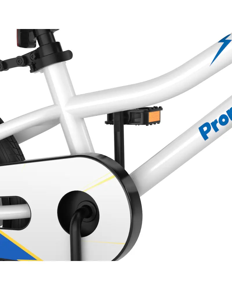 18 Feet Kids Bike with Removable Training Wheels-White - White - Kids Bike