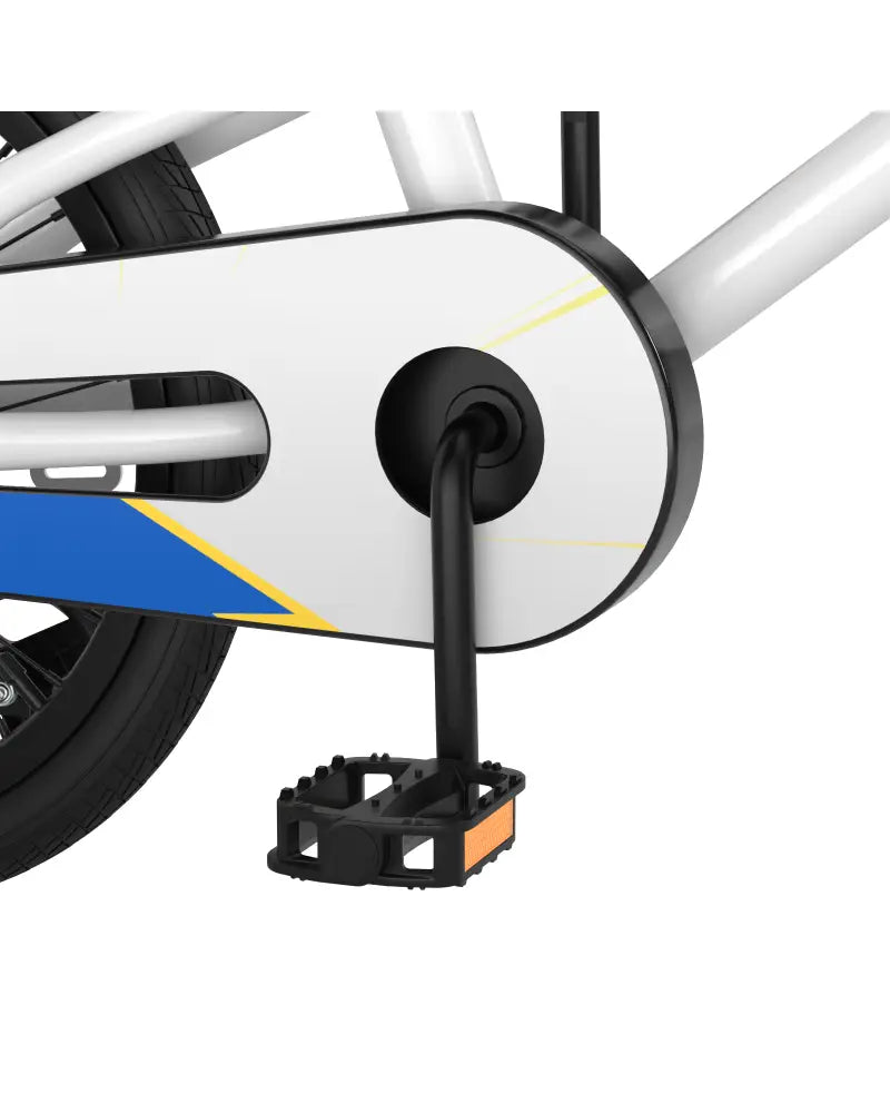 18 Feet Kids Bike with Removable Training Wheels-White - White - Kids Bike