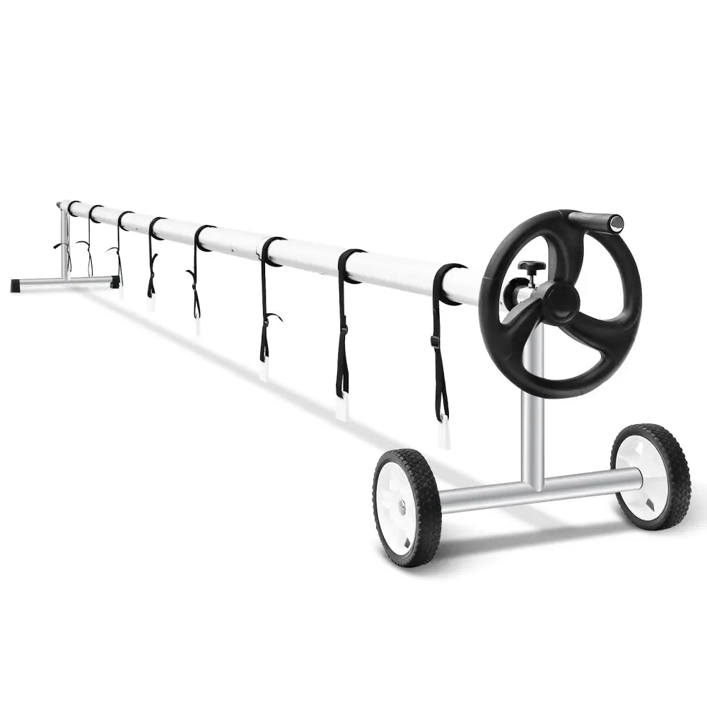 18 Feet Pool Cover Reel Set Aluminum In-ground Swimming Solar Cover Reel - Silver - Swimming Pools