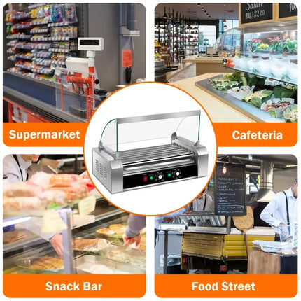18 Hot Dog 7 Roller Grill Commercial Cooker Costway