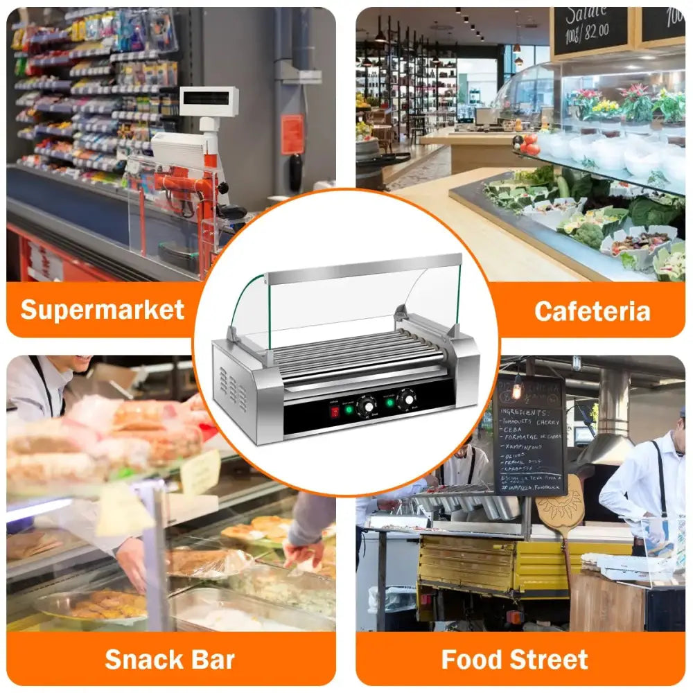 18 Hot Dog 7 Roller Grill Commercial Cooker Costway