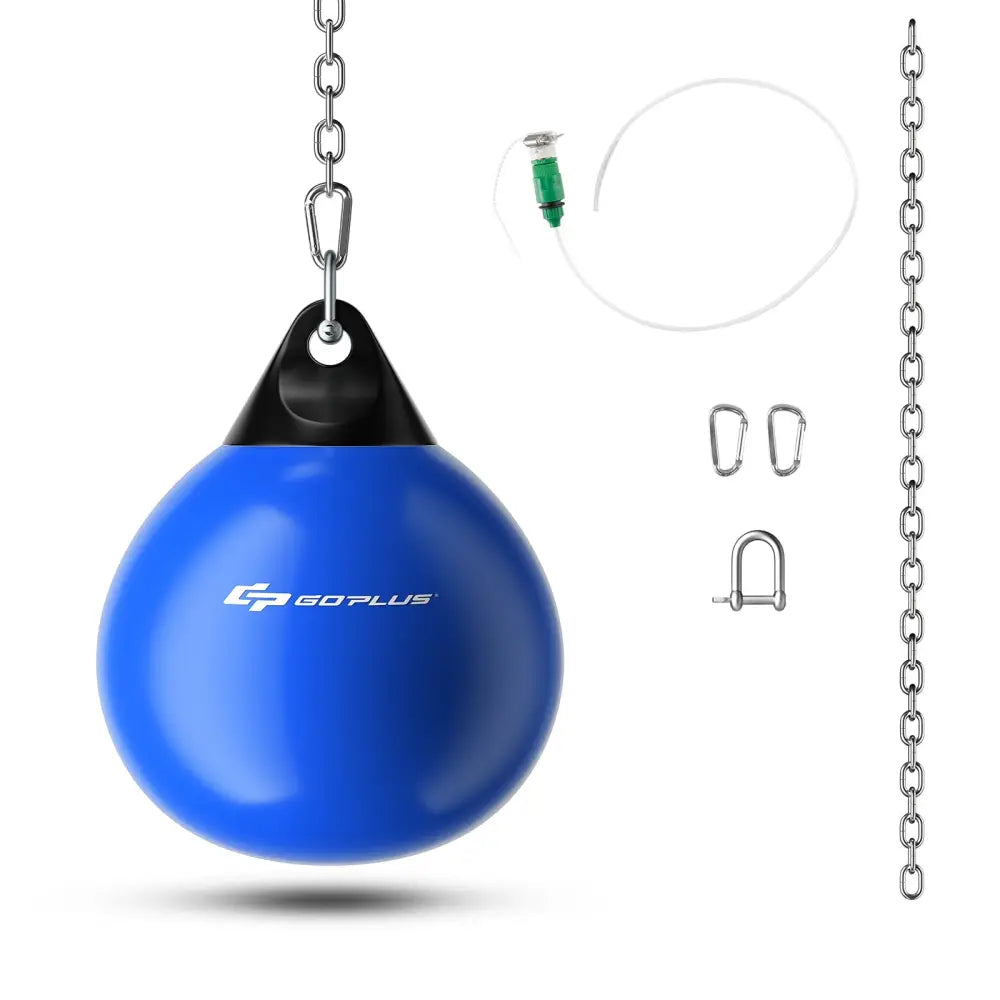 18 Inch 110 Pound Heavy Punching Water Aqua Bag with Adjustable Metal Chain-Blue - Blue - Boxing & Martial Arts