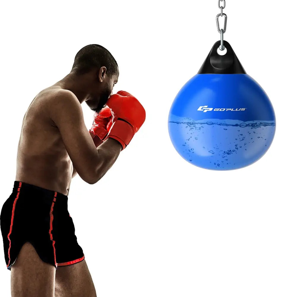 18 Inch 110 Pound Heavy Punching Water Aqua Bag with Adjustable Metal Chain-Blue - Blue - Boxing & Martial Arts