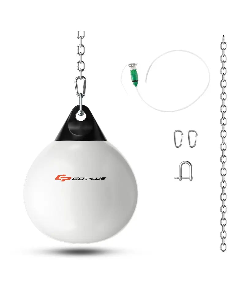 18 Inch 110 Pound Heavy Punching Water Aqua Bag with Adjustable Metal Chain-White - White - Boxing & Martial Arts