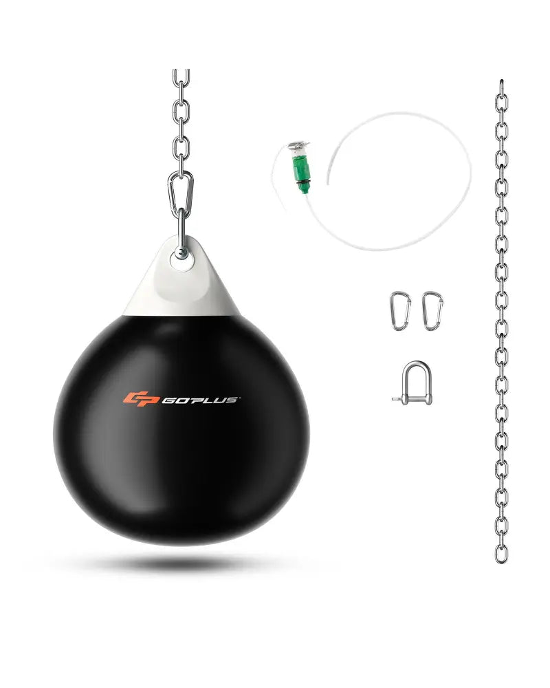 18 Inch 110 Pound Heavy Punching Water Aqua Bag with Adjustable Metal Chain-Black - Black - Boxing & Martial Arts