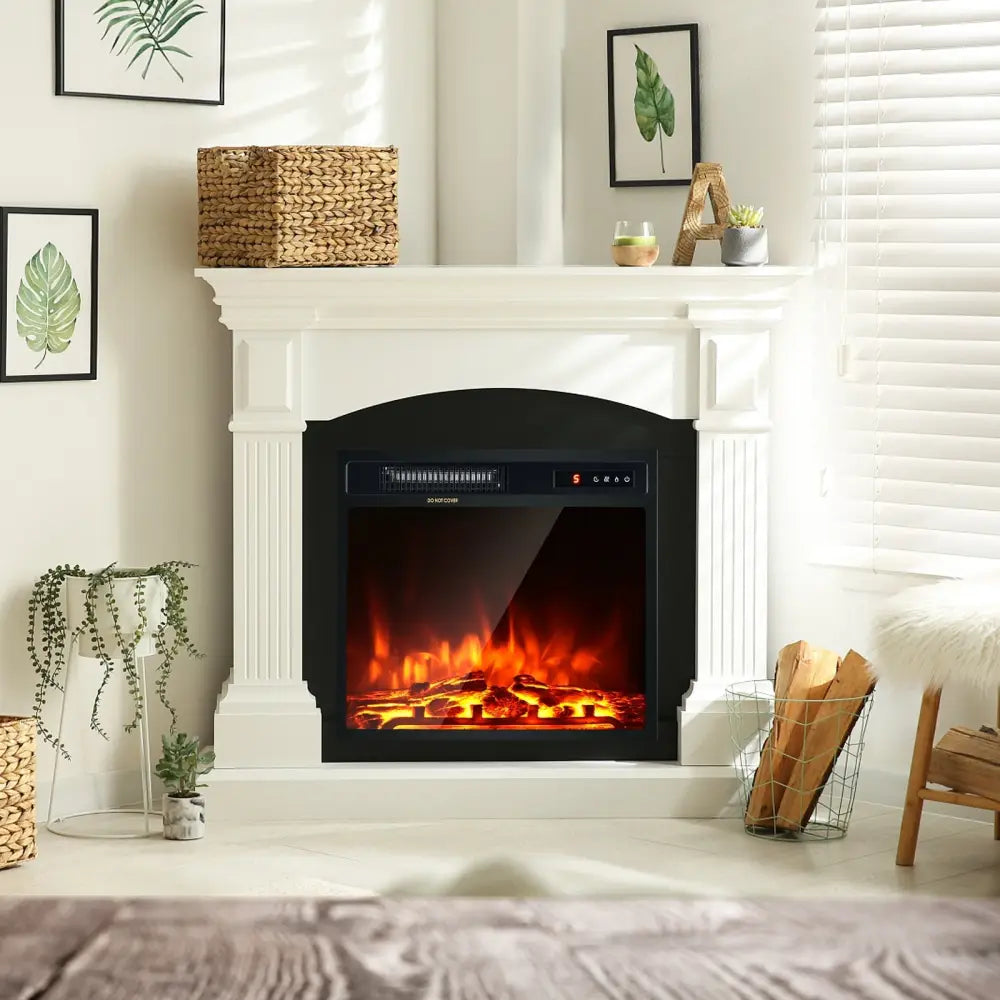 18 Inch 1500W Electric Fireplace Freestanding and Recessed Heater - Oasis Home Essentials