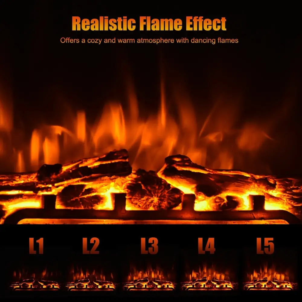 18 Inch 1500W Electric Fireplace Freestanding and Recessed Heater - Oasis Home Essentials