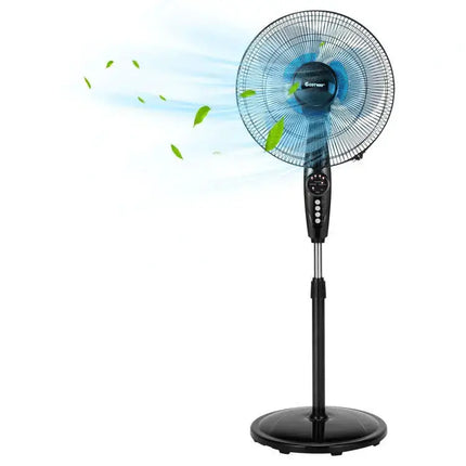 18 Inch Adjustable Height Fan with Quiet Oscillating Stand for Home and Office Costway