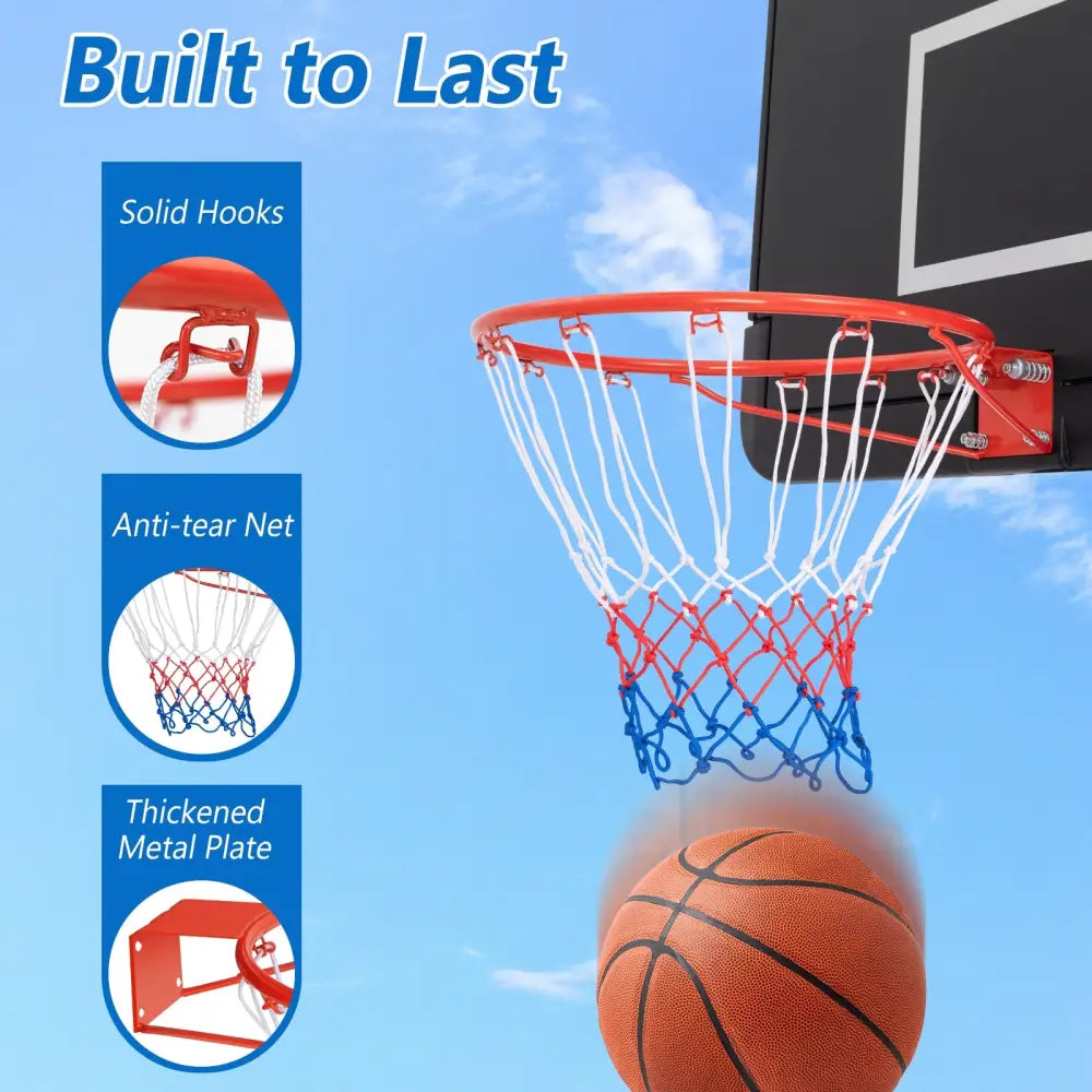 18 Inch Basketball Rim Goal Replacement with All Weather Net and Mounting Hardware-Orange - Orange - Sport Equipments