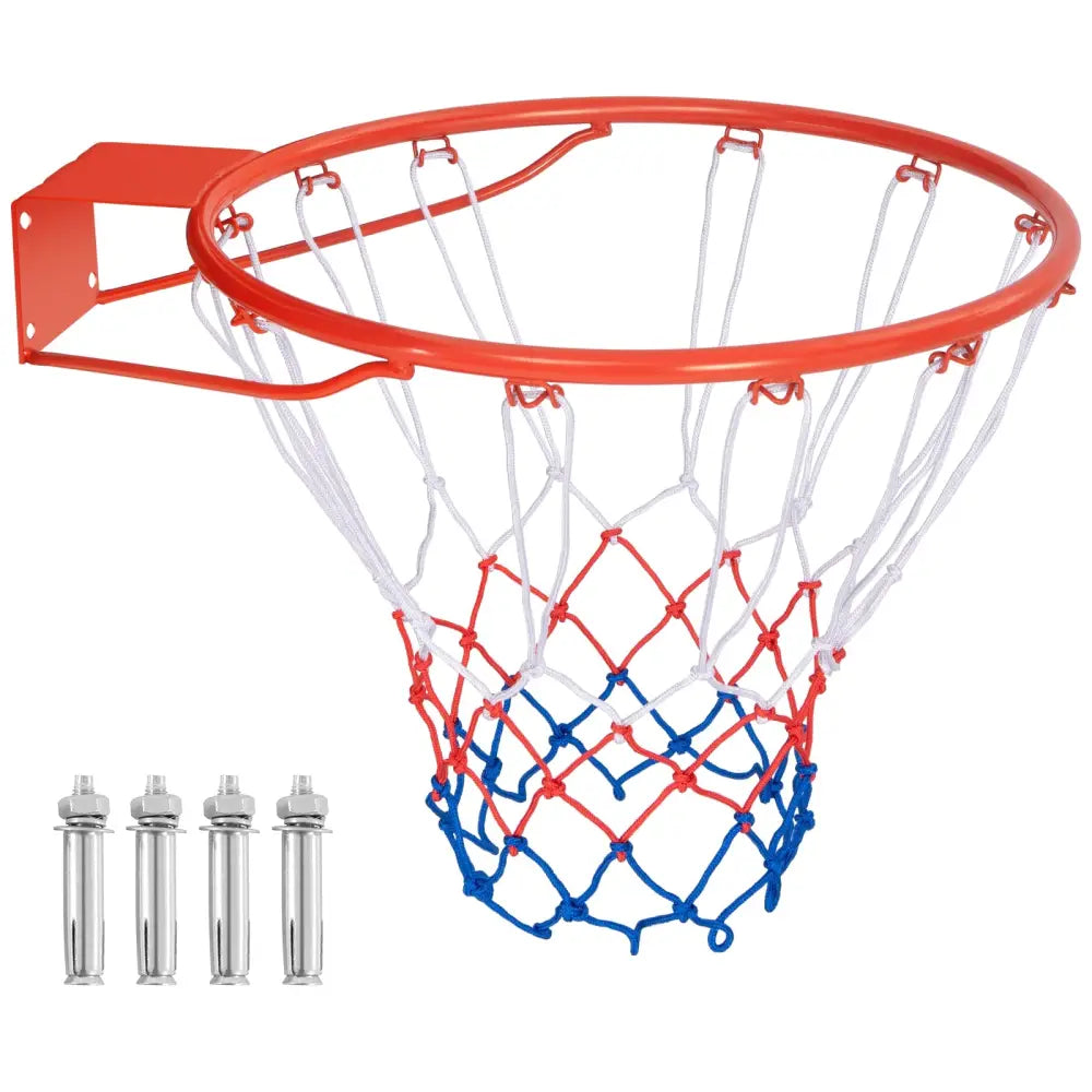 18 Inch Basketball Rim Goal Replacement with All Weather Net and Mounting Hardware-Orange - Orange - Sport Equipments