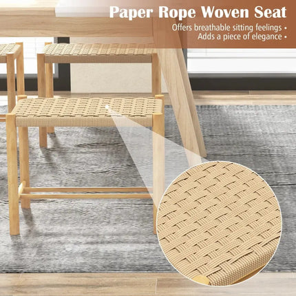 18 Inch Dining Stool Set of 2-Natural Costway