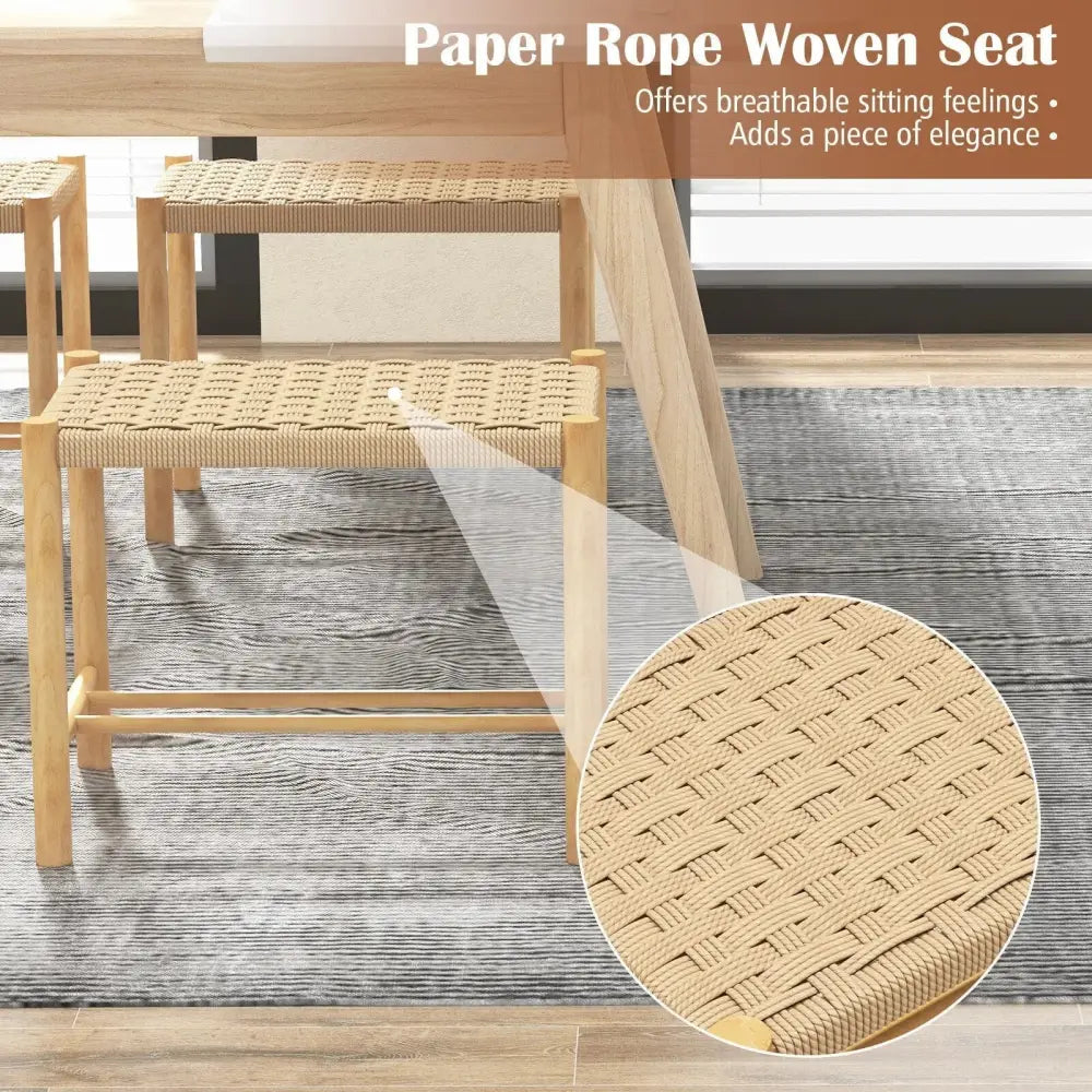 18 Inch Dining Stool Set of 2-Natural Costway