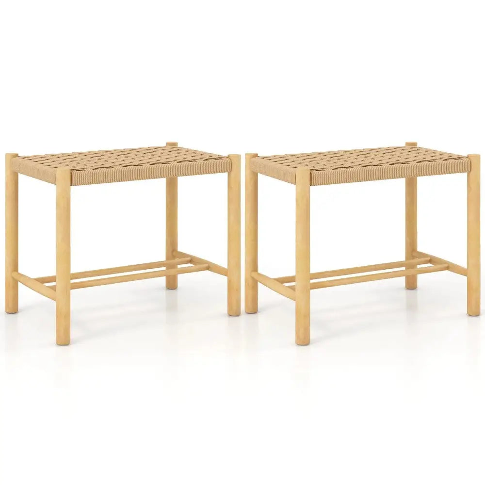 18 Inch Dining Stool Set of 2-Natural Costway