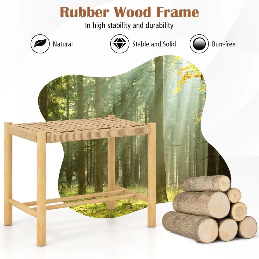 18 Inch Dining Stool Set of 2-Natural Costway