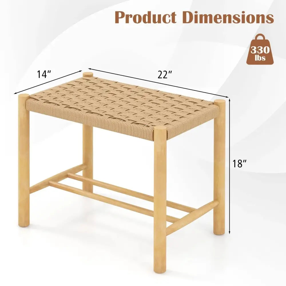 18 Inch Dining Stool Set of 2-Natural Costway
