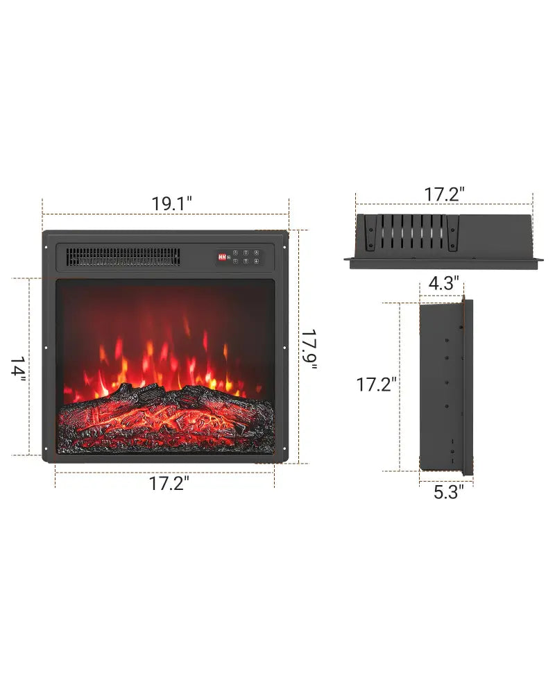 18 Inch Electric Fireplace Insert with Remote Control and 7 Realistic Flame Colors - Fireplaces