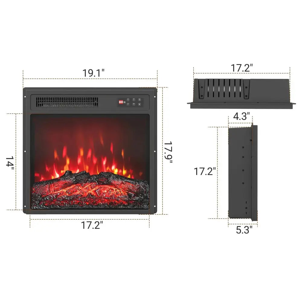 18 Inch Electric Fireplace Insert with Remote Control and 7 Realistic Flame Colors Costway