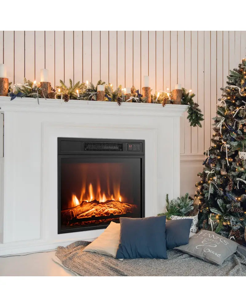 18 Inch Electric Fireplace Inserted with Adjustable LED Flame - Fireplaces