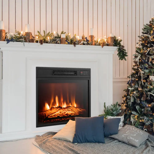 18 Inch Electric Fireplace Inserted with Adjustable LED Flame - Fireplaces