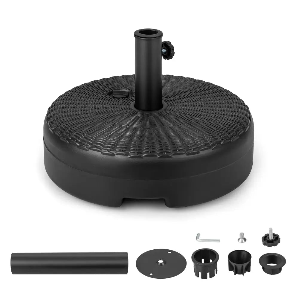 18 Inch Fillable Heavy-Duty Round Umbrella Base Stand - Black - Outdoor Umbrella Bases
