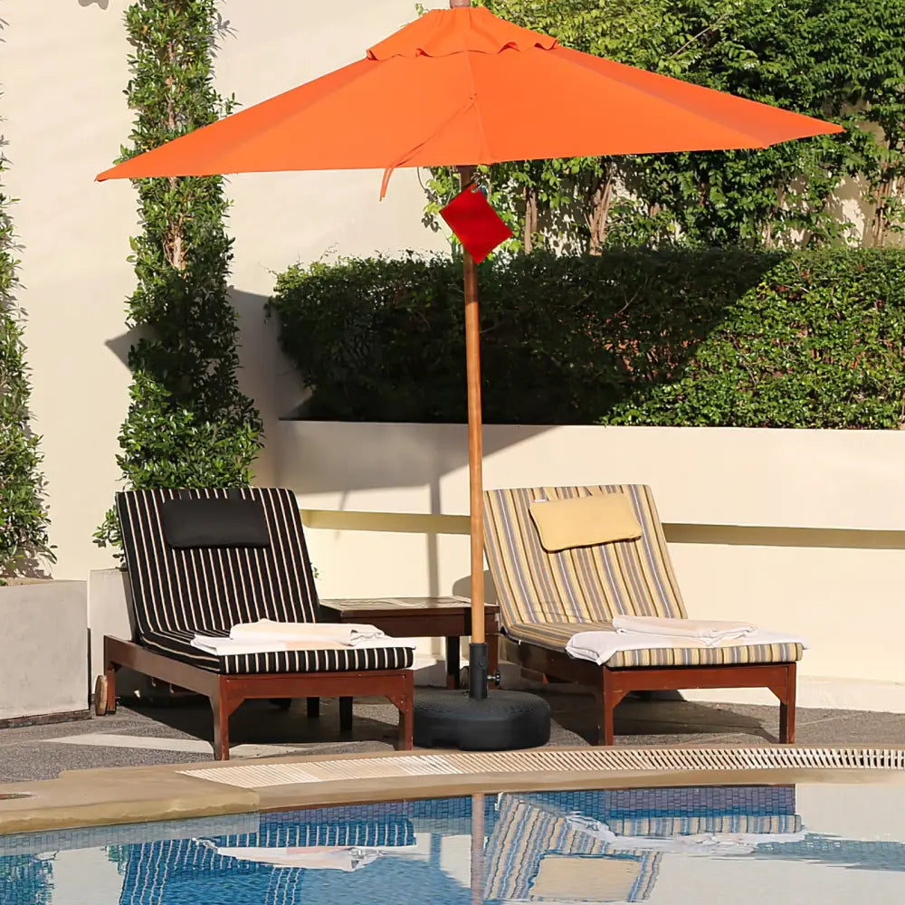 18 Inch Fillable Heavy-Duty Round Umbrella Base Stand - Black - Outdoor Umbrella Bases