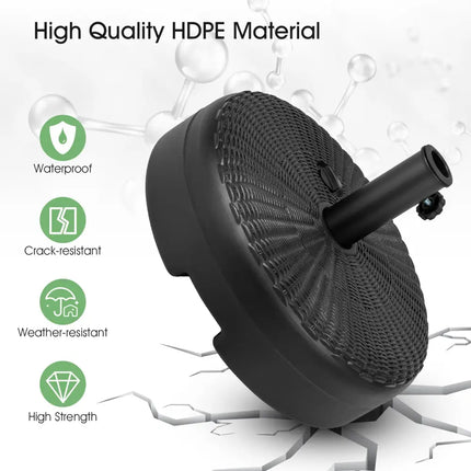 18 Inch Fillable Heavy-Duty Round Umbrella Base Stand - Black - Outdoor Umbrella Bases
