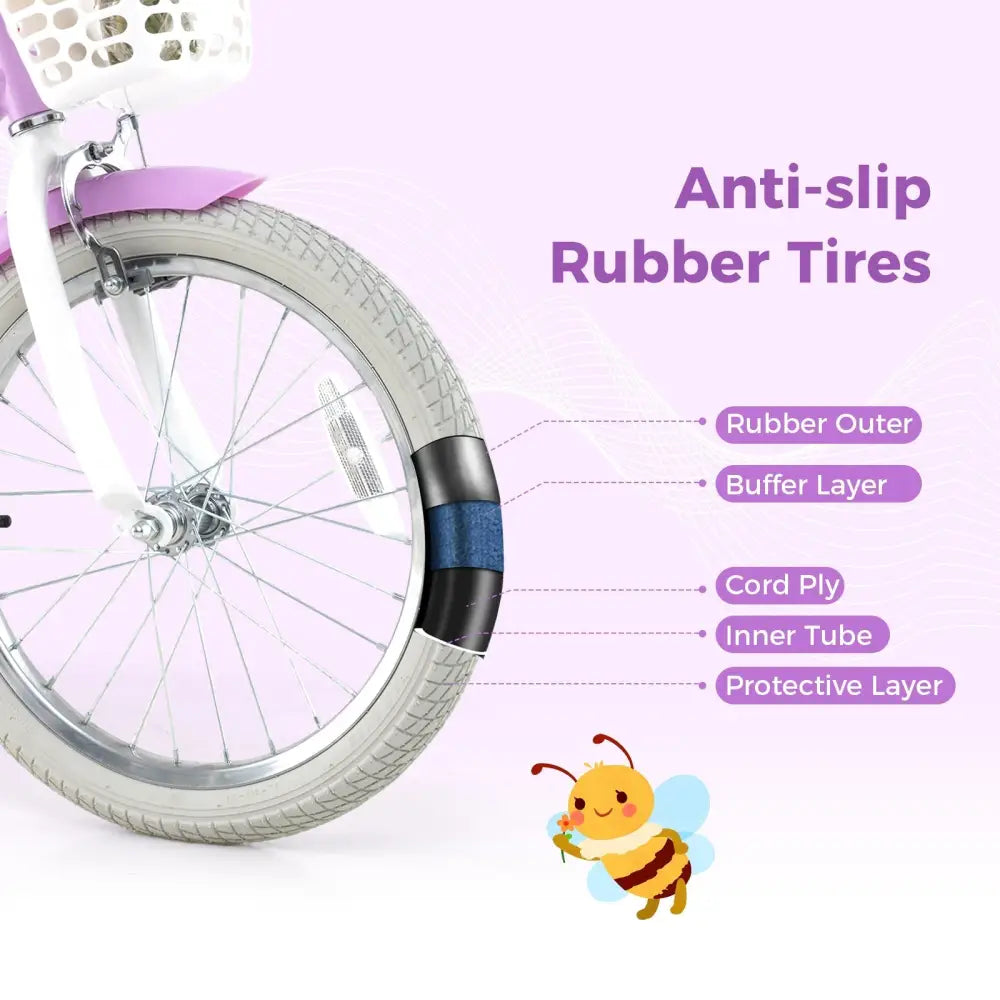 18 Inch Girls Bike Kids Bicycle with Doll Seat and Streamers for Children 4 - 8 Years Old - Oasis Home Essentials