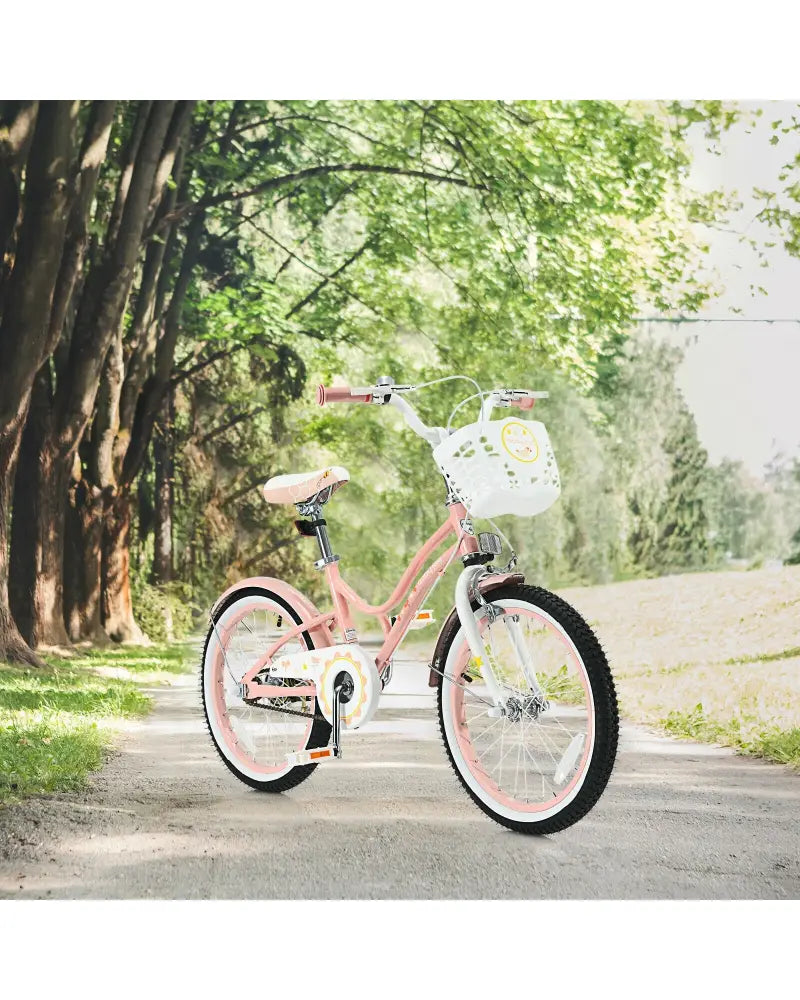 18 Inch Kids Adjustable Bike Toddlers with Training Wheels-Pink - Pink - Kids Bike