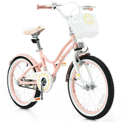 18 Inch Kids Adjustable Bike Toddlers with Training Wheels - Pink - Oasis Home Essentials
