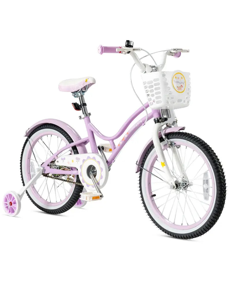 18 Inch Kids Adjustable Bike with Training Wheels-Purple - Purple - Kids Bike