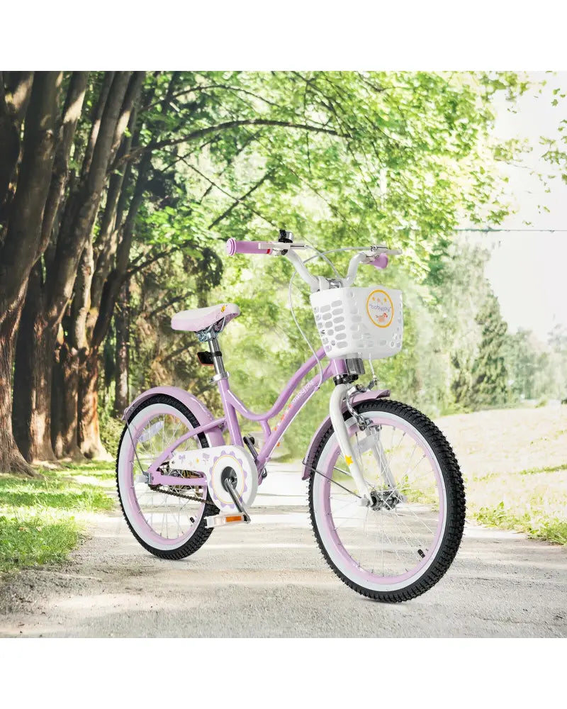18 Inch Kids Adjustable Bike with Training Wheels-Purple - Purple - Kids Bike