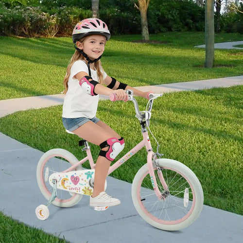 18 Inch Kids Bike Adjustable for 3-8 Years Old Children Pink - Stars & Moon - Pink - Kids Bike