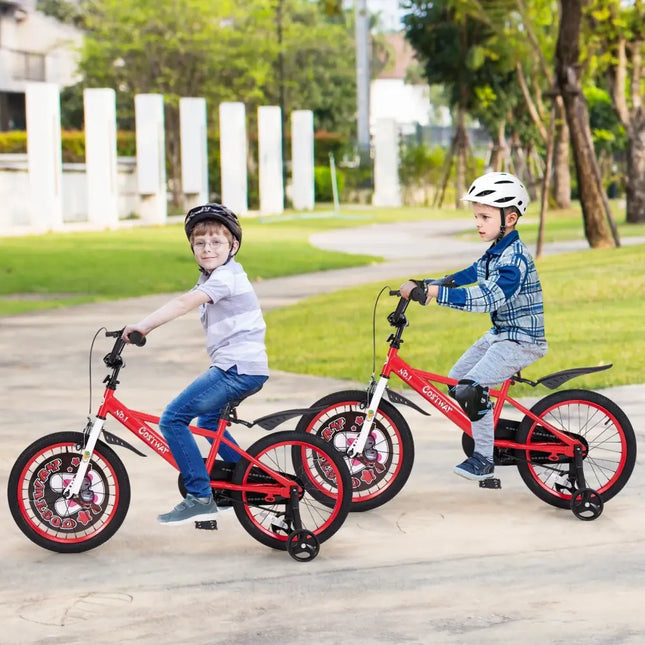18 Inch Kids Bike Adjustable with Storage Basket and Double Brake for 4 - 8 Years Old - 18 inches - Oasis Home Essentials