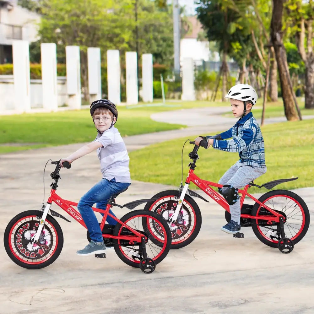 18 Inch Kids Bike Adjustable with Storage Basket and Double Brake for 4 - 8 Years Old - 18 inches - Oasis Home Essentials