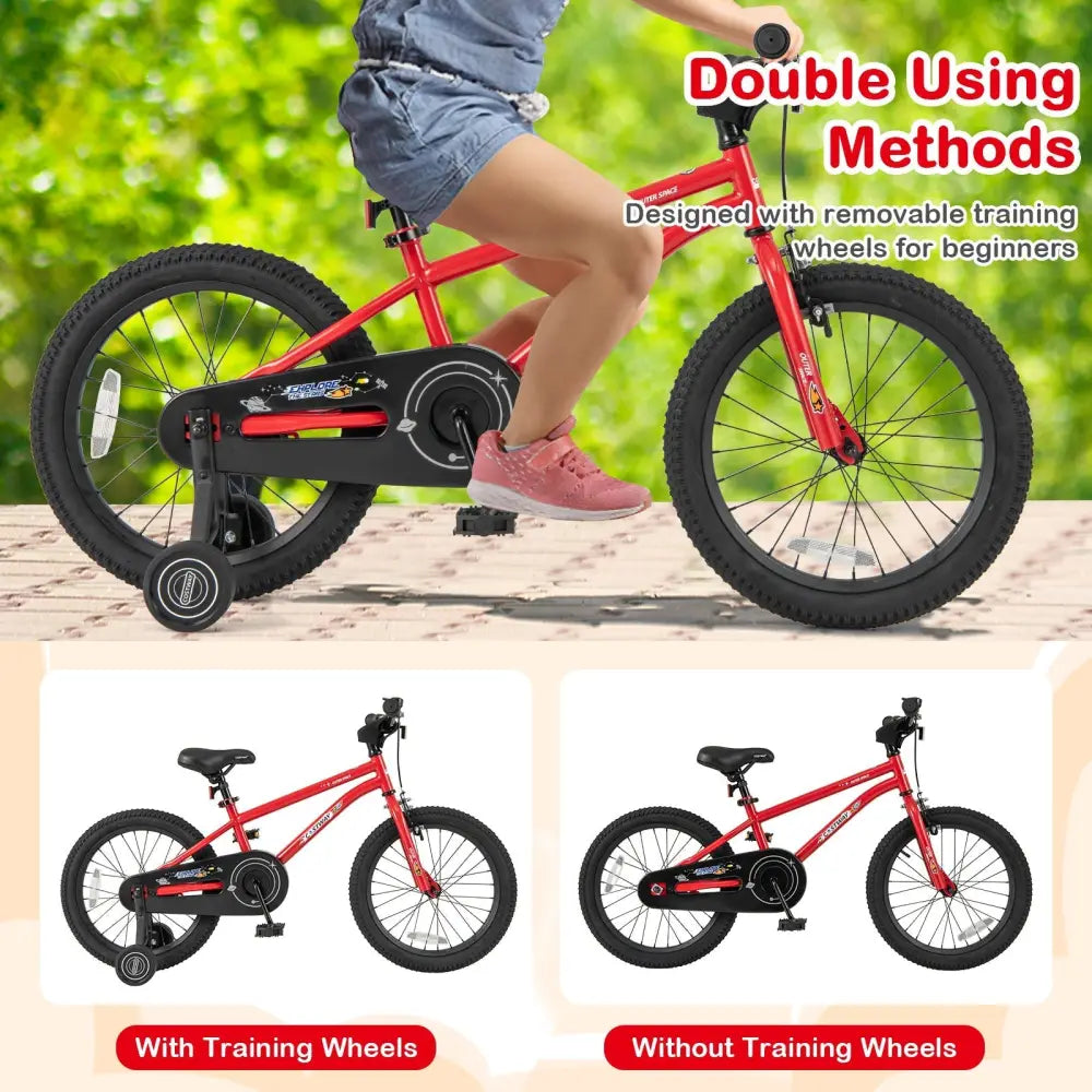 18 - Inch Kids Bike Ages 3 - 8 with Handbrake and Coaster Brake and Bell Ring - 18 inches - Oasis Home Essentials